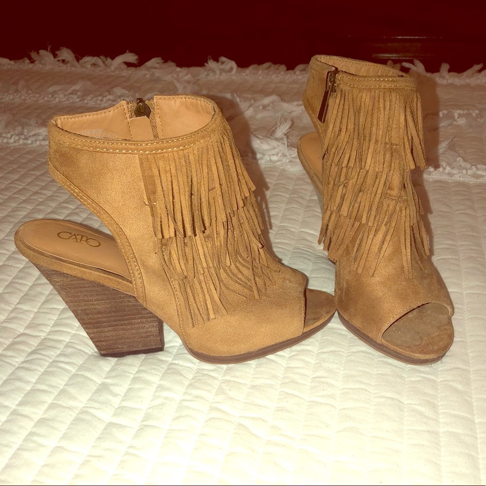 Cato fringe heels size 8